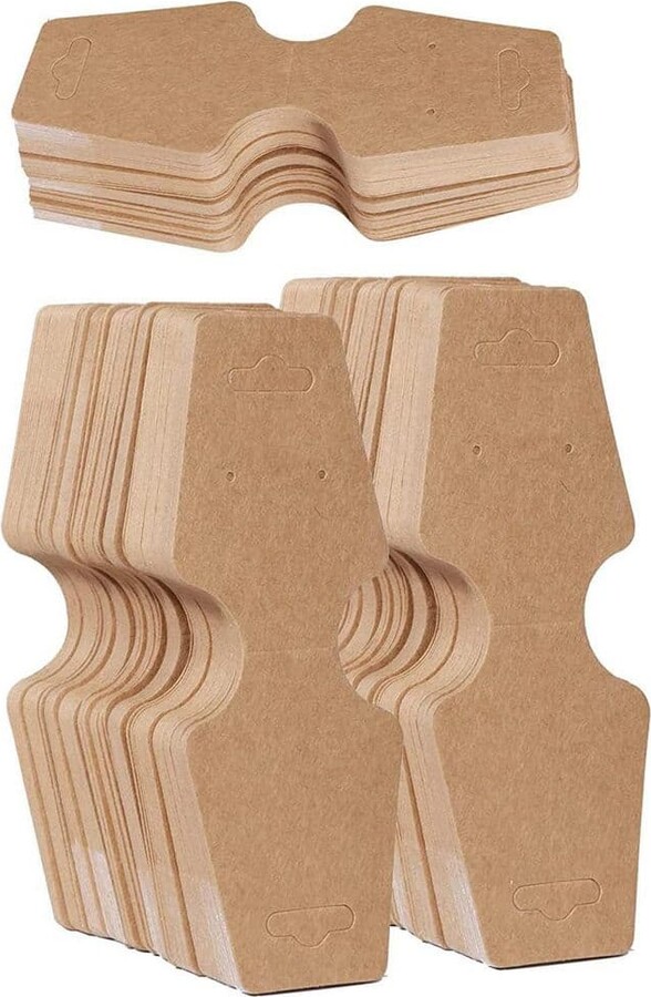 4.7 x 1.7 in. Self Adhesive Kraft Paper Necklace Display Cards for Jewelry Keychains Bracelets 200 Piece