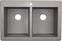 Swan Granite 33" L x 22" W Double Basin Drop-In Kitchen Sink