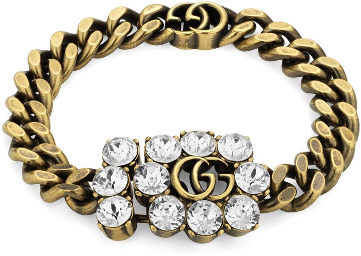 crystal double g bracelet