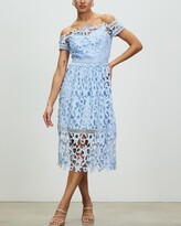 Thumbnail for your product : Chi Chi London Women's Blue Midi Dresses - Bardot Lace Midi Crochet Dress