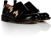 Thumbnail for your product : Valentino Leather Monk Shoes with Serpent Buckles