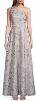Thumbnail for your product : Aidan Mattox One-Shoulder Floral Gown