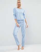 Thumbnail for your product : ASOS LOUNGE Ribbed Long Sleeve Open Back Tee