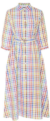 MDS Stripes Picnic Gingham Shirt Dress