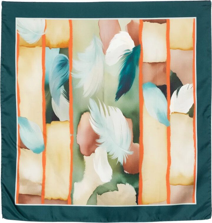 D'aniello Abstract-Print Silk Scarf