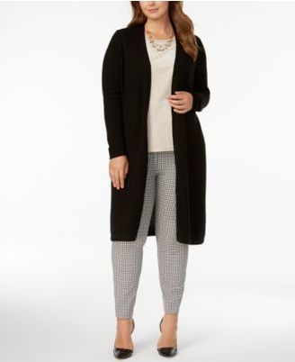 Charter Club Plus Size Cashmere Maxi Duster Cardigan, Created for Macy's