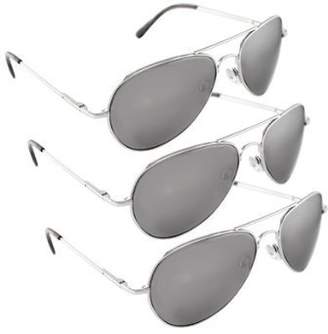 Moda Chrome Metal Mirrored Aviator Sunglasses 3 Pack Special Spring Hinges