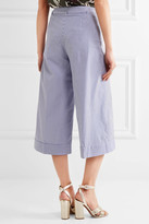 Thumbnail for your product : J.Crew Banada Striped Stretch-cotton Wide-leg Pants - Blue