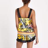Thumbnail for your product : River Island Yellow floral cami pyjama top