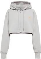 Thumbnail for your product : adidas by Stella McCartney Cropped zip-up jersey hoodie