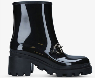 Gucci Women's Trip horsebit-detail rubber ankle boots