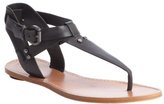 Thumbnail for your product : Belle by Sigerson Morrison black and tan side buckle 'Randy' thong sandles