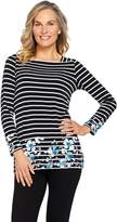 Thumbnail for your product : Susan Graver Printed Liquid Knit Long Sleeve Square Neck Top