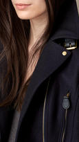 Thumbnail for your product : Burberry Peplum Detail Felted Wool Blend Biker Jacket
