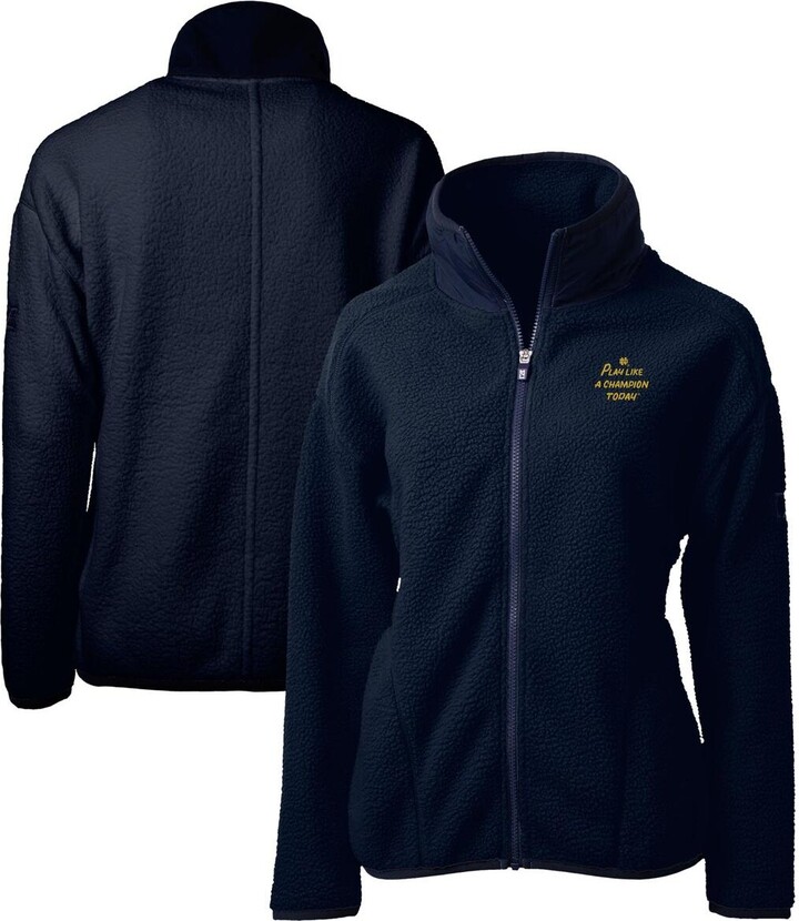 Cutter & Buck Women's Navy Notre Dame Fighting Irish Play Like A Champion Today Cascade Eco Sherpa Fleece Full-Zip Jacket