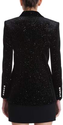 Balmain Embroidery Strass All Over Double-breasted Blazer