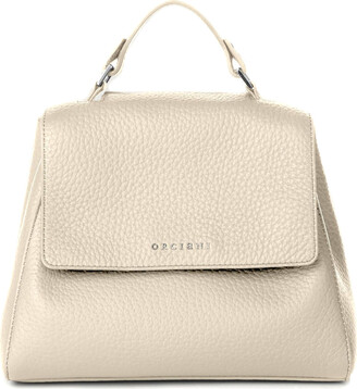 Orciani Sveva Soft Small Ivory Grained Leather Handbag - ShopStyle Shoulder  Bags