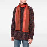 Thumbnail for your product : Paul Smith Men's Burnt Orange Wool Scarf With Red Silk Stripe