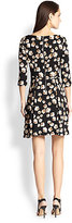 Thumbnail for your product : Suno Floral-Print Stretch Silk Fit-&-Flare Dress