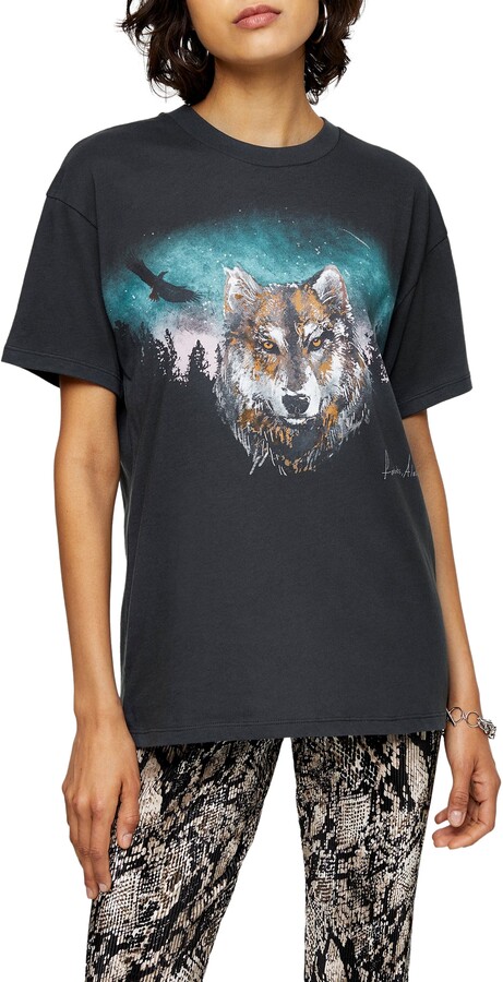Topshop Night Wolf Tee - ShopStyle T-shirts