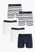 Thumbnail for your product : boohoo 5 Pack Stripe MAN Boxers