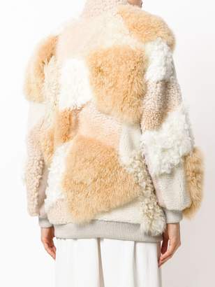 Chloé patchwork shearling jacket