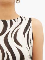 Thumbnail for your product : Pleats Please Issey Miyake Aroma Zebra-print Pleated Dress - Womens - White Black
