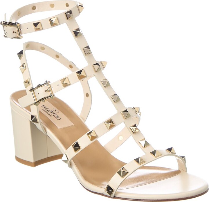 Valentino Rockstud Caged 60 Leather Ankle Strap Sandal