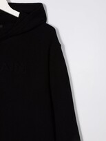 Thumbnail for your product : Balmain Kids TEEN raised-logo knitted hoodie