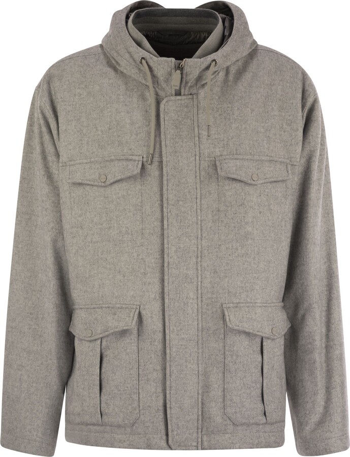 Herno Field Jacket In Silk And Cashmere