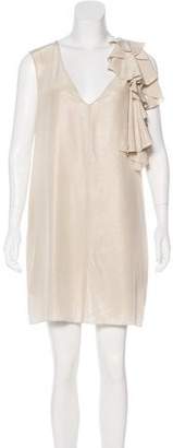 Nellie Partow Silk Metallic Dress