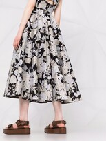 Thumbnail for your product : Erdem Rea floral-jacquard flared dress