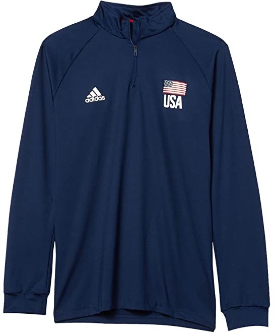 adidas USA Volleyball 1/4 Zip (Team Navy Blue/White/Power Red) Men's  Clothing - ShopStyle Long Sleeve Shirts