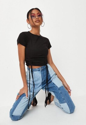 Short Sleeve Tie Front Crop Top | Shop the world's largest collection 
