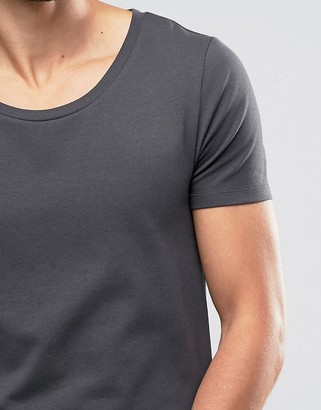 ASOS Muscle T-Shirt With Scoop Neck In Gray