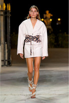 Thumbnail for your product : Isabel Marant Leni Printed Cotton And Linen-blend Waist Belt - Beige