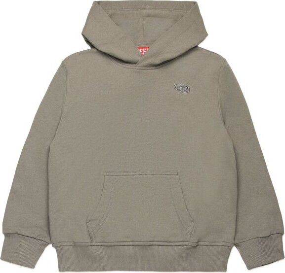 Diesel Kids Oval-D Logo Embroidered Hoodie
