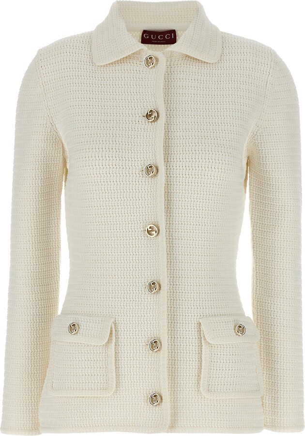 Gucci Cotton Cardigan Sweaters And Cardigans White