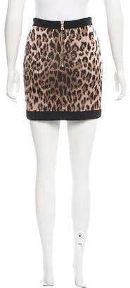 Balmain Leopard Print Mini Skirt
