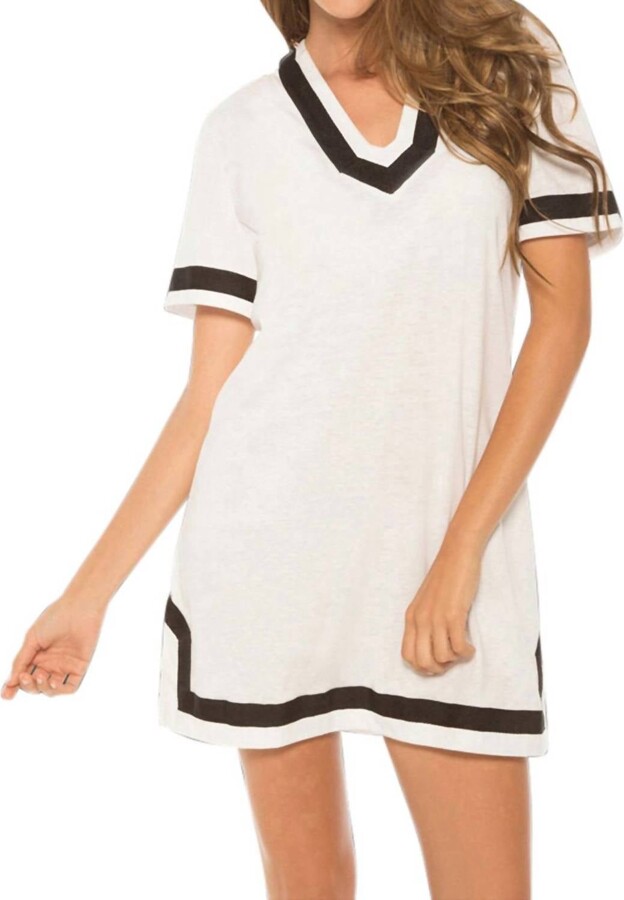 Eco Swim Hooded Tunic In Eco White