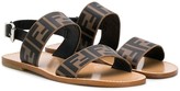 Thumbnail for your product : Fendi Kids TEEN FF print sandals