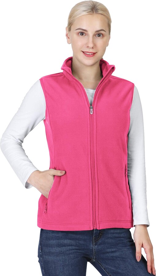 Outdoor Ventures Womens Fleece Jackets Ladies Lightweight Warm Full Zip Coat Soft Outerwear Running Jacket With 4 Large Pockets