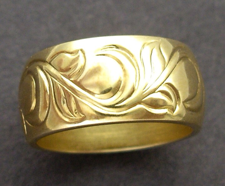 Etsy Hand Engraved Vine & Leaf 8mm Band Made To Order