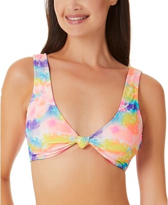 California Waves Juniors' Tie-Dyed Knotted Bralette Bikini Top, Created for Macy's Women's Swimsuit