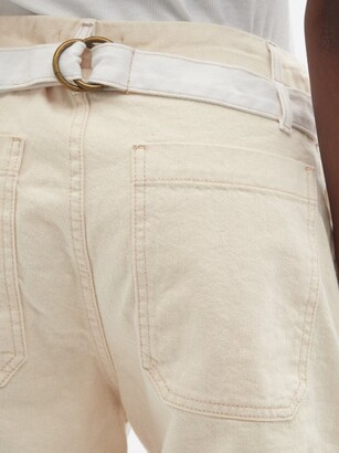 B Sides Panelled Denim Shorts - White