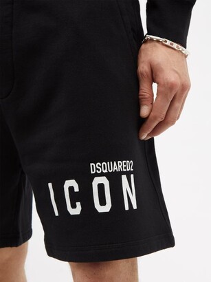 DSQUARED2 Icon-print Cotton-jersey Shorts - Black - ShopStyle