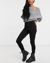 Thumbnail for your product : Monki Oki organic cotton skinny high waist jeans in black