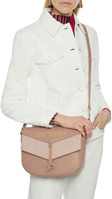 love moschino croc logo shoulder bag