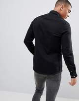 Thumbnail for your product : ASOS Design DESIGN slim stretch denim shirt in black