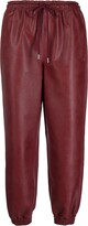 Faux-Leather Drawstring Track Pants 
